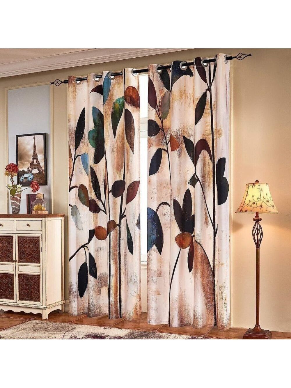 Subrtex Printed Curtains Room Darkening 52"X95" X2